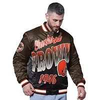 Veste universitaire à boutons-pression pour homme, marron, Cleveland Browns Pass Rush