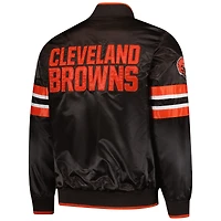 Men's Starter Brown Cleveland Browns Scout I Full-Snap Varsity Jacket