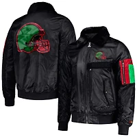 Veste zippée en satin noir Starter x Ty Mopkins Cleveland Browns, édition spéciale Mois de l'histoire des Noirs