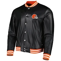 Blouson aviateur métallisé The Wild Collective Cleveland Browns noir pour homme
