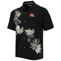 Chemise boutonnée Tommy Bahama noire Cleveland Browns Azule Oasis pour hommes