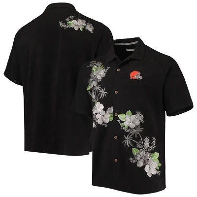 Chemise boutonnée Tommy Bahama noire Cleveland Browns Azule Oasis pour hommes