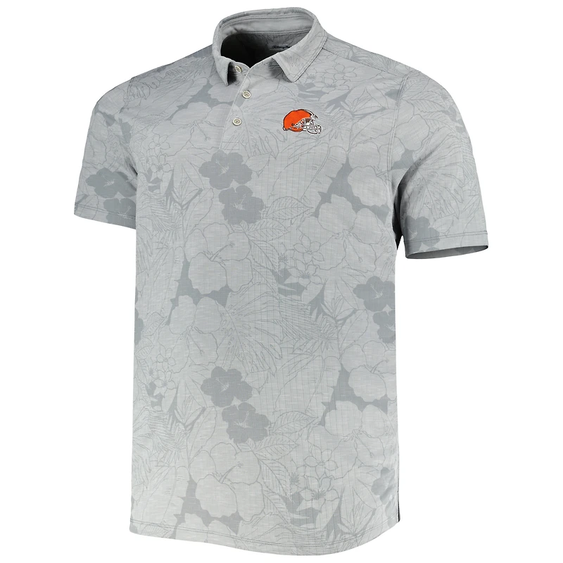Polo Big & Tall Miramar Blooms des Cleveland Browns Tommy Bahama gris pour homme