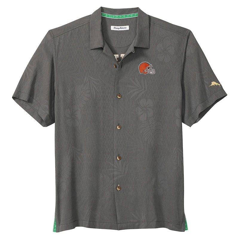 Men's Tommy Bahama  Gray Cleveland Browns Catch of the Day IslandZone Button-Up Shirt