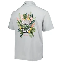 Chemise boutonnée pour homme Tommy Bahama Grey Cleveland Browns Coconut Point Frondly Fan Camp IslandZone