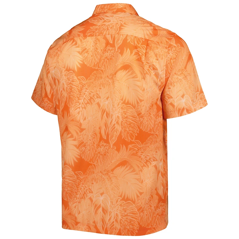 Chemise boutonnée Tommy Bahama orange Cleveland Browns Coast luminescent Fronds Camp IslandZone pour hommes