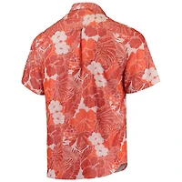 Chemise boutonnée Tommy Bahama orange Cleveland Browns Coconut Point Playa Floral IslandZone pour hommes