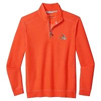 Pull Tommy Bahama orange Sport Tobago à demi-zip pour homme des Cleveland Browns