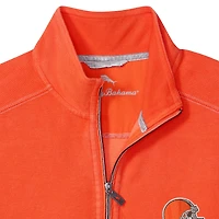 Pull Tommy Bahama orange Sport Tobago à demi-zip pour homme des Cleveland Browns