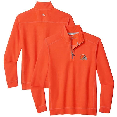Pull Tommy Bahama orange Sport Tobago à demi-zip pour homme des Cleveland Browns