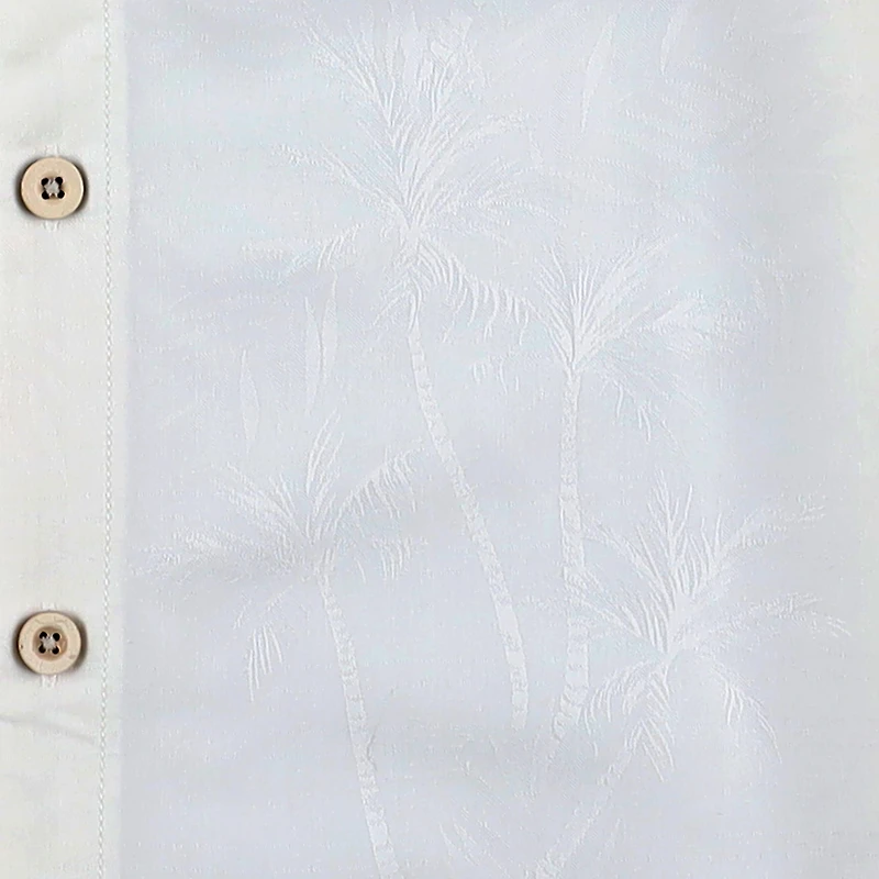 Men's Tommy Bahama White Cleveland Browns Sport Coconut Point Palm Vista IslandZone Button-Up Camp Shirt