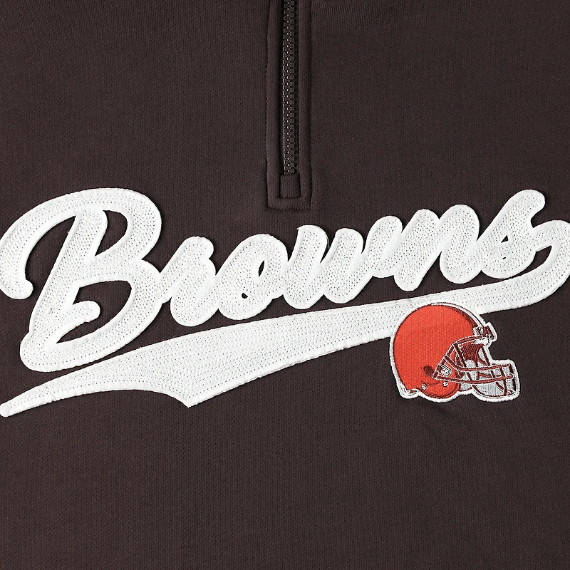 Sweat-shirt Tommy Hilfiger Cleveland Browns Aiden à fermeture éclair quart de tour pour homme, marron/orange
