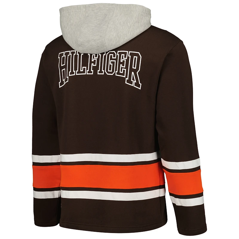 Sweat à capuche Tommy Hilfiger marron Cleveland Browns Ivan Fashion pour hommes