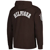 T-shirt à capuche manches longues Tommy Hilfiger marron Cleveland Browns Morgan pour hommes