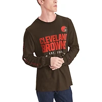 T-shirt à manches longues Tommy Hilfiger Brown Cleveland Browns pour homme