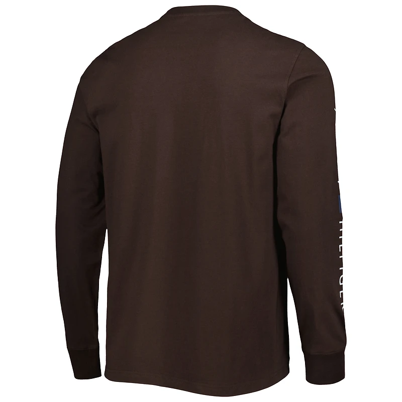 T-shirt à manches longues Tommy Hilfiger Brown Cleveland Browns Peter Team pour homme