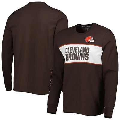 T-shirt à manches longues Tommy Hilfiger Brown Cleveland Browns Peter Team pour homme