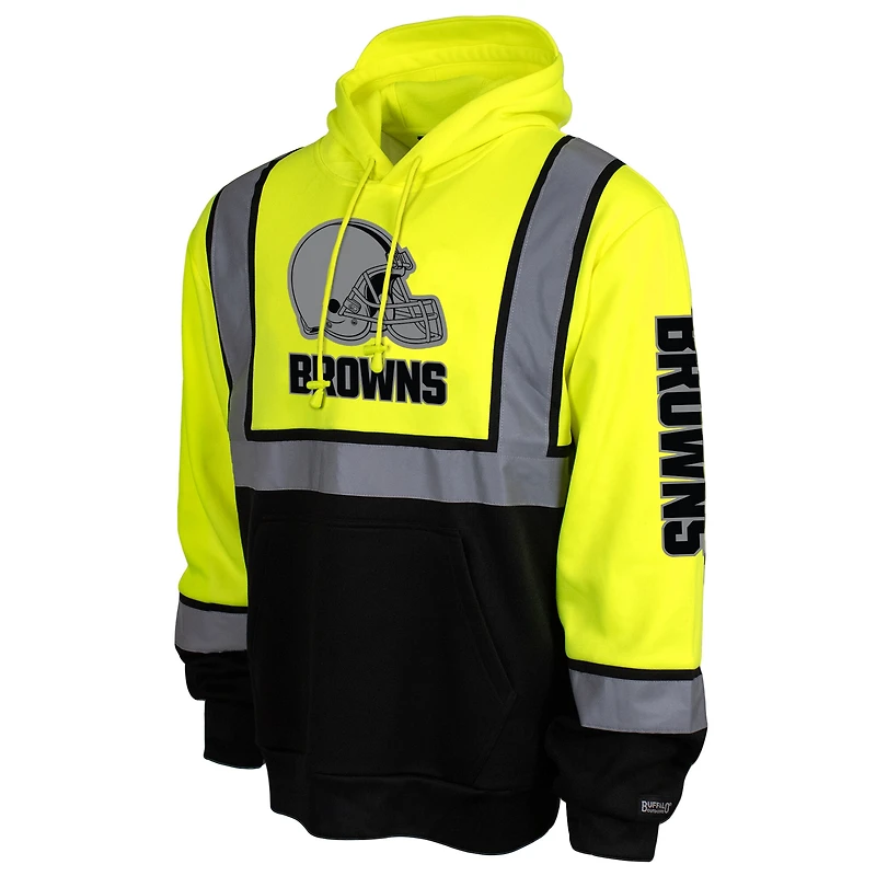 Men's Yellow Cleveland Browns High-Visibility Safety Hooded Sweatshirt