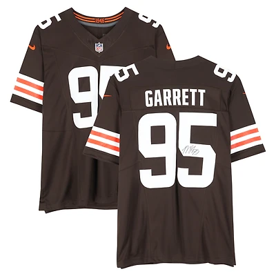 Maillot Nike marron autographié par Myles Garrett des Cleveland Browns