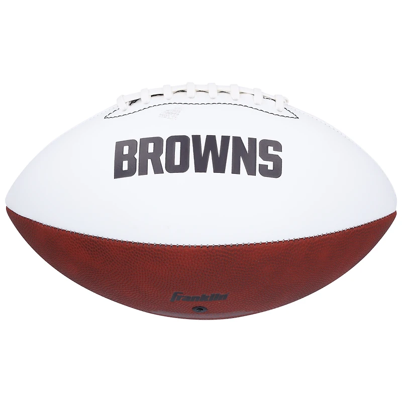 Ballon de football Franklin White Panel autographié par Myles Garrett, Cleveland Browns