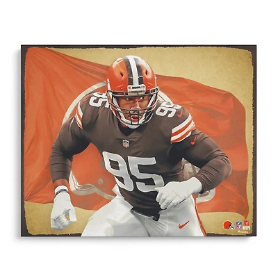 Myles Garrett Cleveland Browns Impression photo non signée 16" x 20" - Conçue par l'artiste Brian Konnick