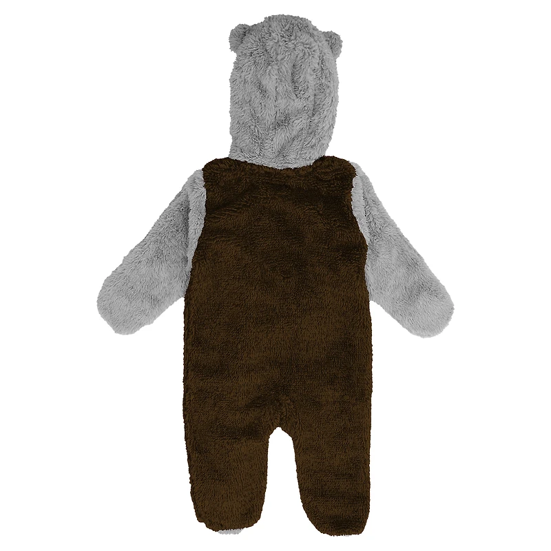 Newborn & Infant Brown Cleveland Browns Game Nap Teddy Fleece Bunting Full-Zip Sleeper