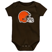 Body marron avec logo de l'équipe des Cleveland Browns pour nouveau-né et nourrisson