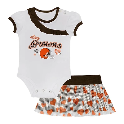 Newborn & Infant Cleveland Browns Love My Team Bodysuit Skirt Set