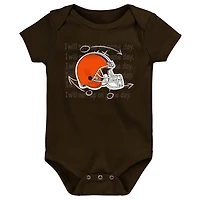 Newborn & Infant Cleveland Browns Team Starter 3-Pack Bodysuit Set