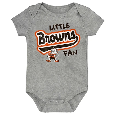 Newborn & Infant Heather Gray Cleveland Browns Retro Little Baller Bodysuit