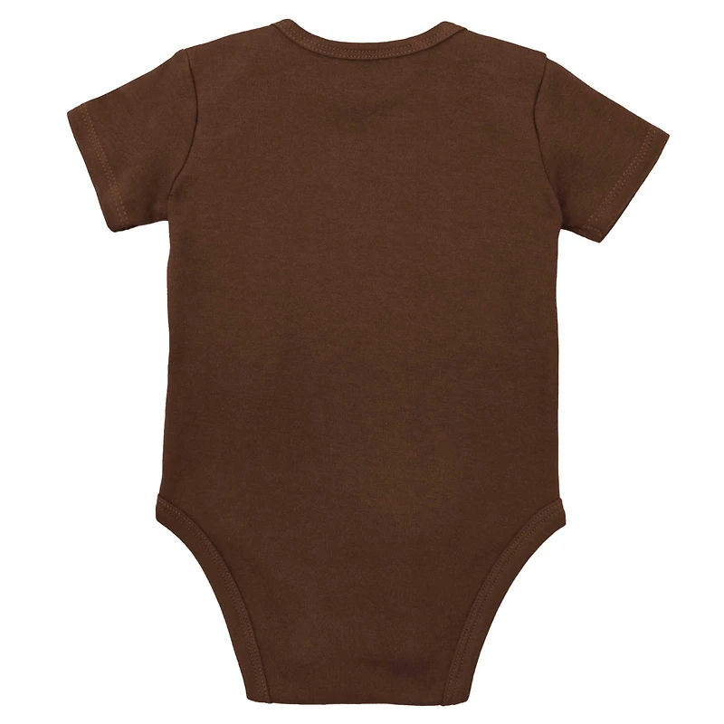 Newborn & Infant Mitchell Ness Orange/Brown Cleveland Browns Throwback Big Score Bodysuit, Bib Bootie Set
