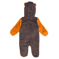 Grenouillère en polaire marron Cleveland Browns Stay Napping pour nouveau-nés et nourrissons, avec fermeture éclair intégrale