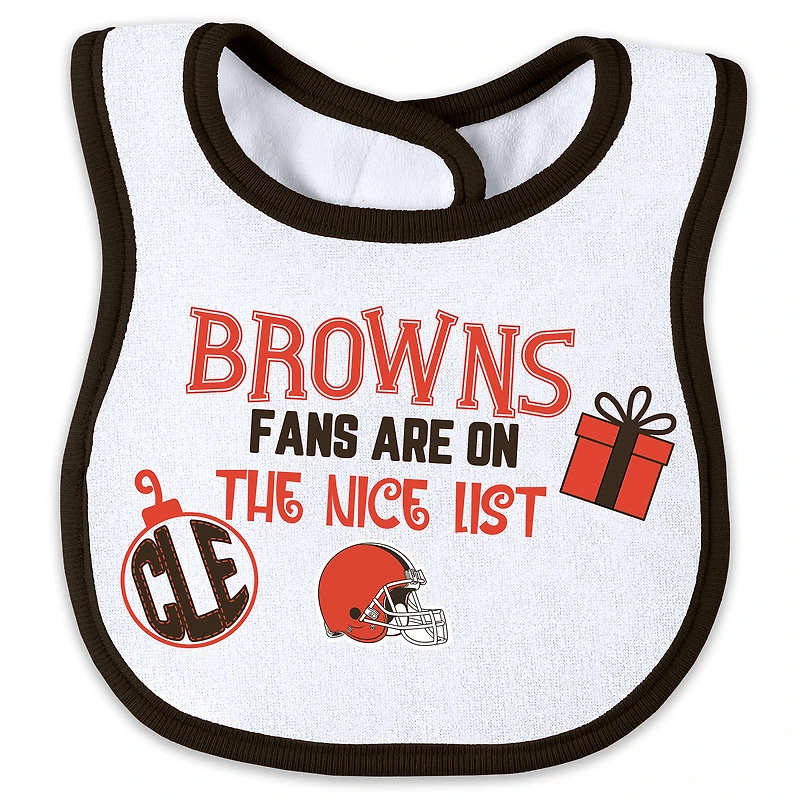 Newborn & Infant WEAR by Erin Andrews Cleveland Browns Allover Print Full-Zip Sleeper Bib Set