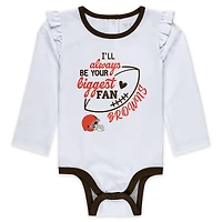 Newborn & Infant WEAR by Erin Andrews Cleveland Browns Three-Piece Long Sleeve Bodysuit, Tutu and Sweatpants Set