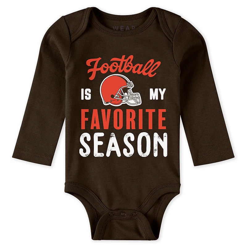 Vêtements pour nouveau-nés et nourrissons par Erin Andrews Cleveland Browns Ensemble trois pièces Body pantalon Turn Me Around