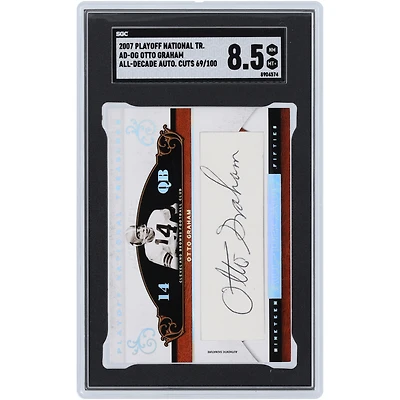 Otto Graham Cleveland Browns Autographed 2007 Playoff National Treasures All-Decade Cut #AD-OG #69/100 SGC Authenticated 8.5 Card