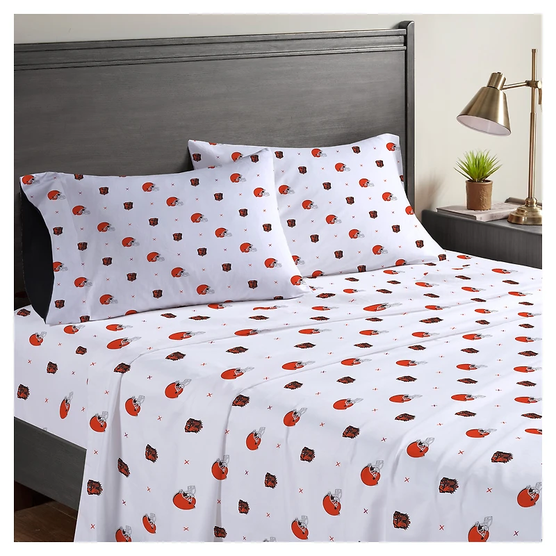 Ensemble de draps complet quatre pièces Pegasus Cleveland Browns