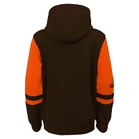 Sweat à capuche entièrement zippé blocs de couleurs pour préscolaire Cleveland Browns Stadium