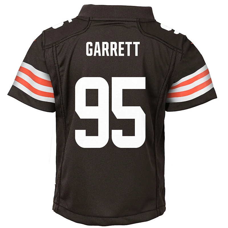 Maillot de jeu joueur des Cleveland Browns Myles Garrett Brown Nike pour enfant d'âge préscolaire