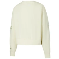 Sweat-shirt court en polaire triple ton sur Pro Standard Cream Cleveland Browns