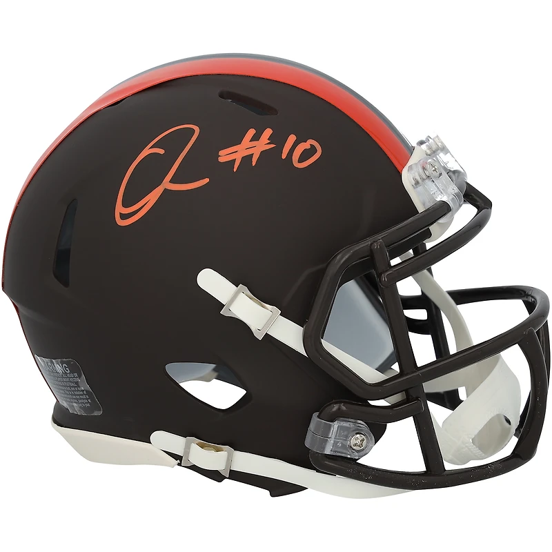 V106832 Browns Quinshon Judkins Cleveland Browns Autographié Riddell 2025 Mini casque à vitesse alternative Quinshon Judkins AUT MINI HELMET 46063 AUTEQPHEL MHLTJU0014 #1