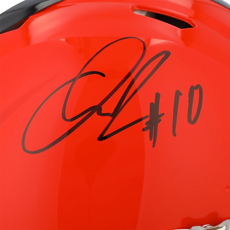 Casque Riddell Speed ​​Authentic autographié par Quinshon Judkins des Cleveland Browns