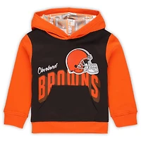 Ensemble sweat à capuche et pantalon en polaire marron Cleveland Browns Coin Toss pour tout-petit