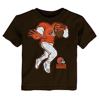 T-shirt marron pour tout-petits avec bras raides des Cleveland Browns