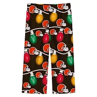 Toddler Cleveland Browns Two-Piece Garland Holiday Long Sleeve Pajama Set