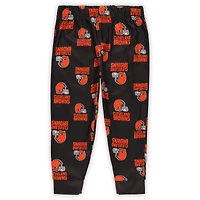 Ensemble de nuit pour tout-petit Outerstuff Brown Cleveland Browns avec t-shirt à manches longues et pantalon imprimés