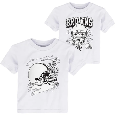 Ensemble de deux t-shirts à colorier Cleveland Browns blancs pour tout-petits