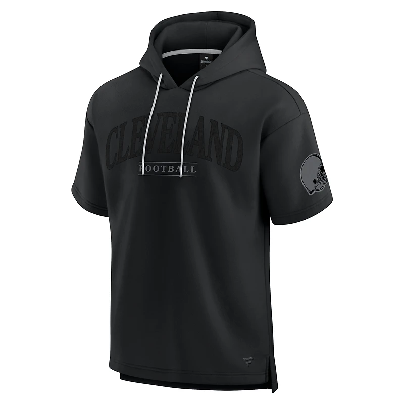 Sweat à capuche unisexe manches courtes Fanatics Black Cleveland Browns Elements Ready