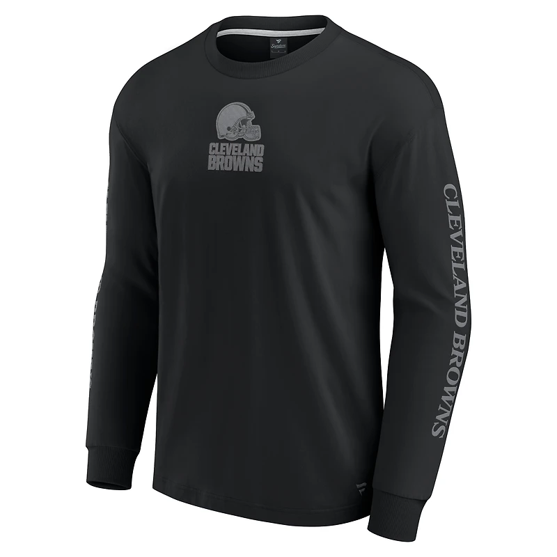 T-shirt unisexe à manches longues Fanatics Black Cleveland Browns Elements Strive