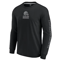 T-shirt unisexe à manches longues Fanatics Black Cleveland Browns Elements Strive